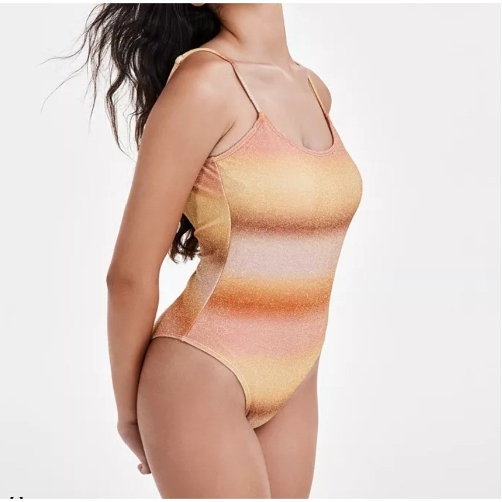 COTTON ON Womens Glitter Ombre Scoop Neck Cheeky One Piece Swimsuit Size Medium - Picture 2 of 11
